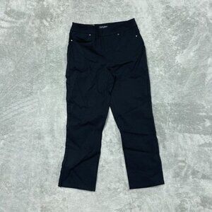 Mario Serrani Italy Womens Black Slim Fit Pants Size S Stretch d0513